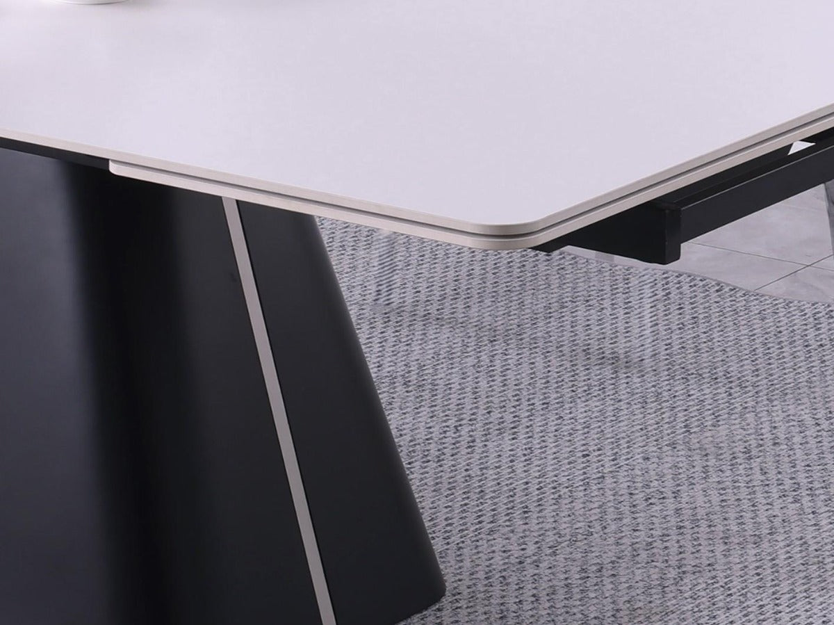 Chintaly Mabel Contemporary Extendable Dining Table with Sintered Stone Top