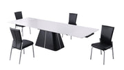 Chintaly Mabel Contemporary Dining Set with Extendable Table & Motion Back Chairs