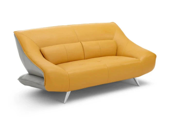 Madrid Modern Loveseat, Yellow-Grey | Creative Furniture