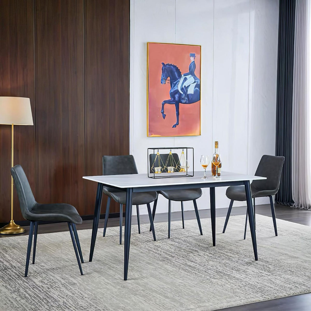 Chintaly Mary Contemporary Dining Table with Sintered Stone Top
