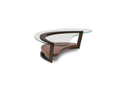 Elite Modern Maui Coffee Table with Walnut Java Finished Shelf