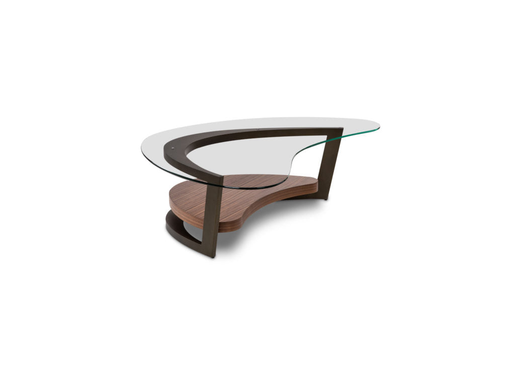 Elite Modern Maui Coffee Table with Walnut Smoke Finished Shelf