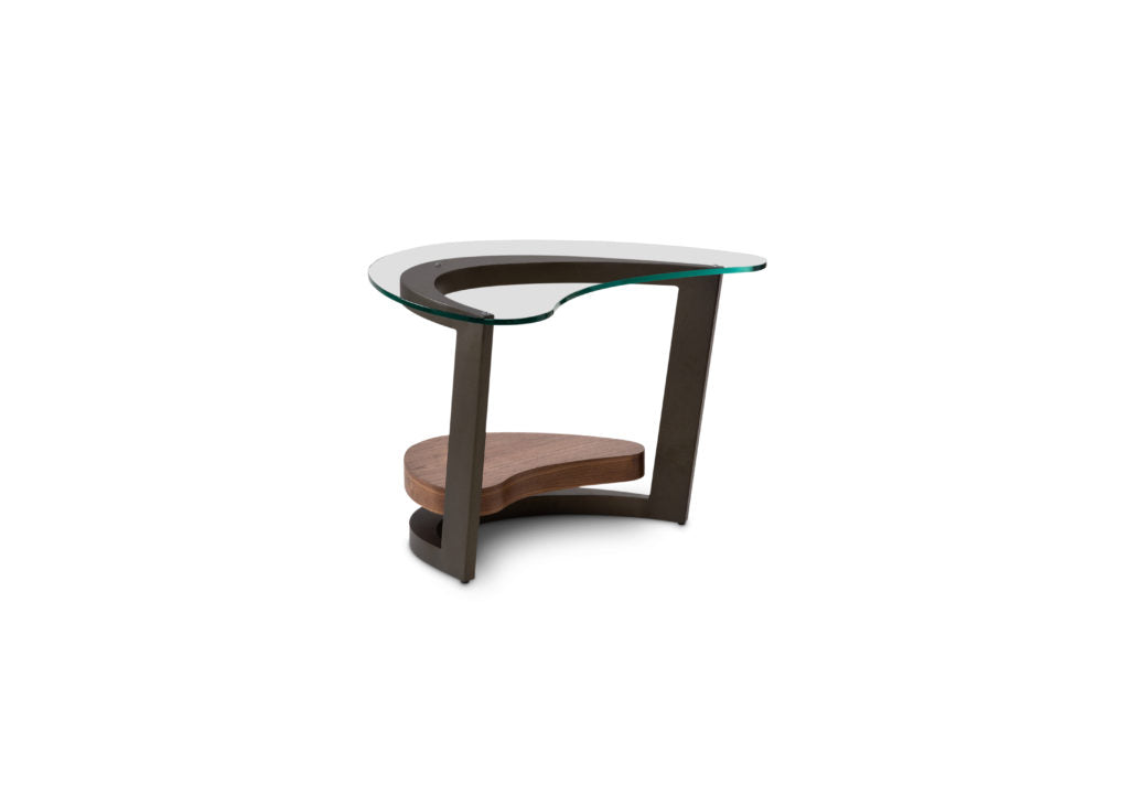 Elite Modern Maui End Table with Walnut Java Finished Shelf