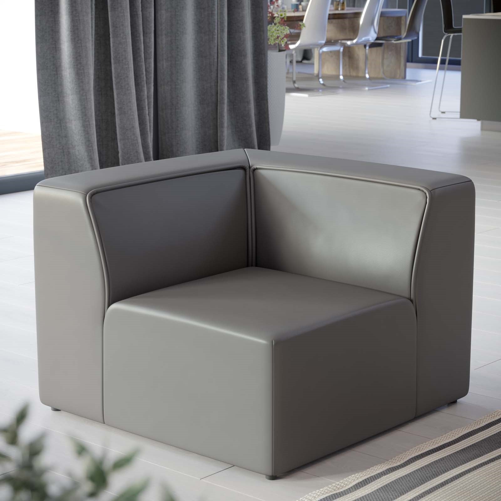 Modway Mingle Vegan Leather Corner Chair