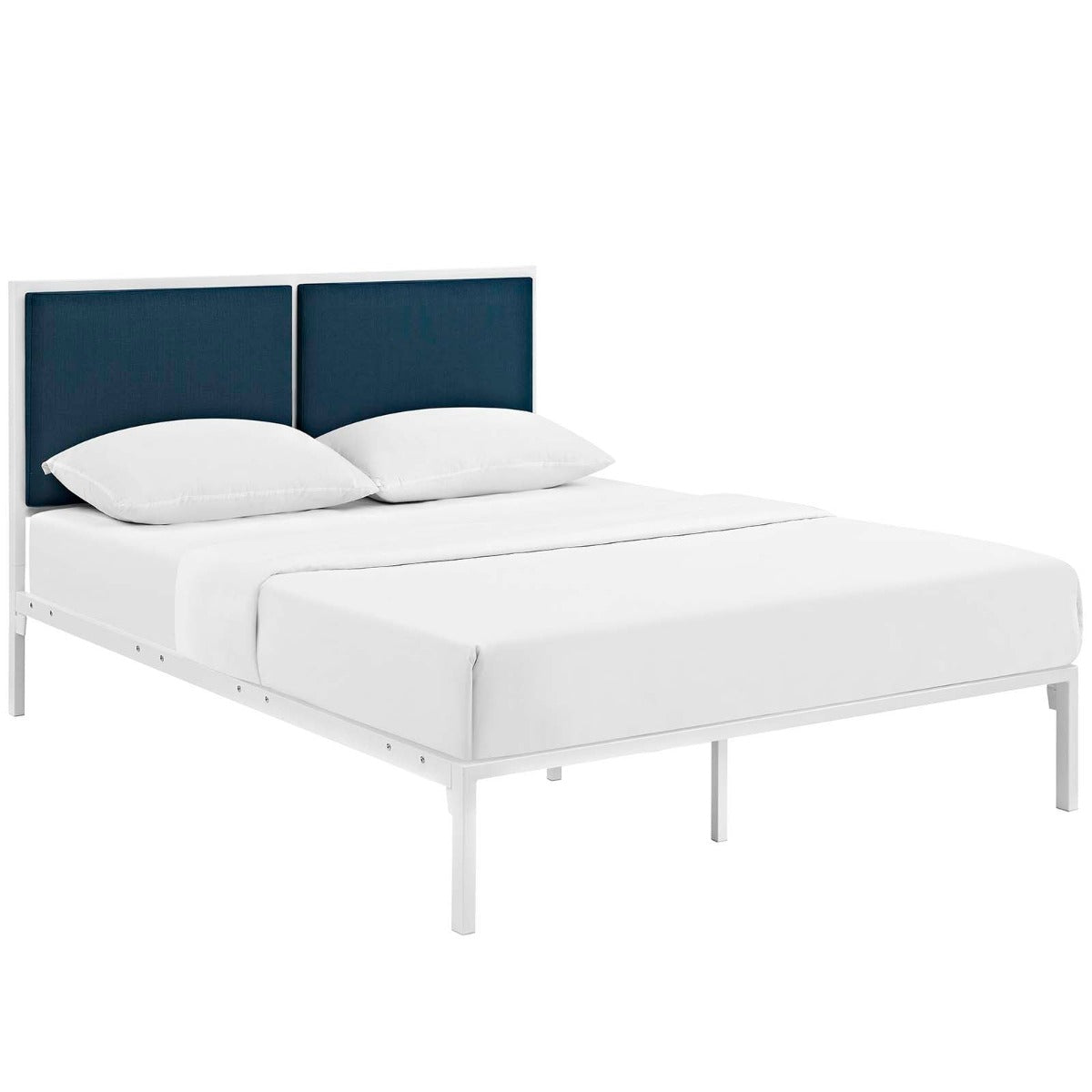 Modway Della Fabric Bed in White Azure, King