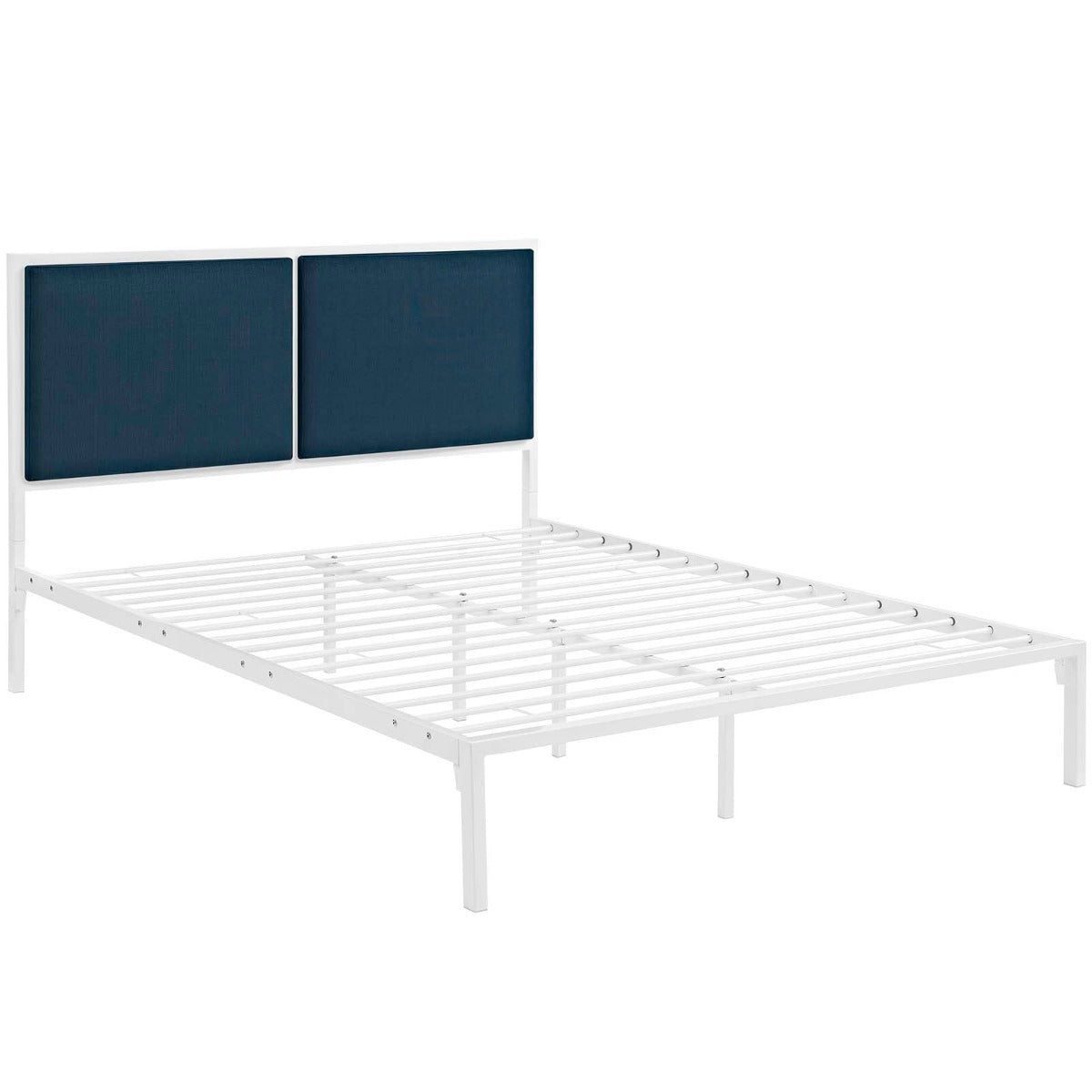Modway Della Fabric Bed in White Azure, King