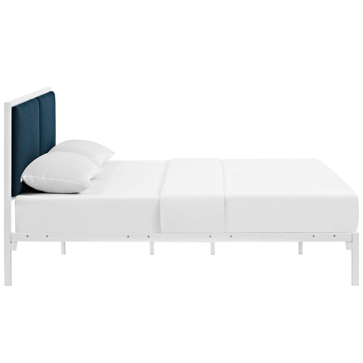 Modway Della Fabric Bed in White Azure, King