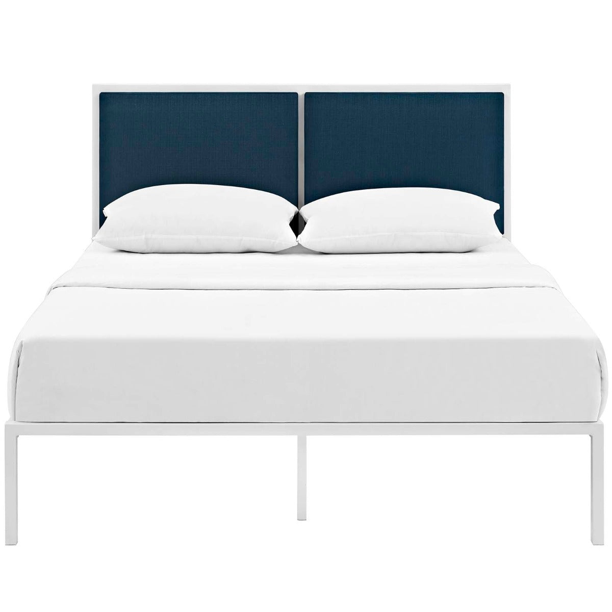 Modway Della Fabric Bed in White Azure, King