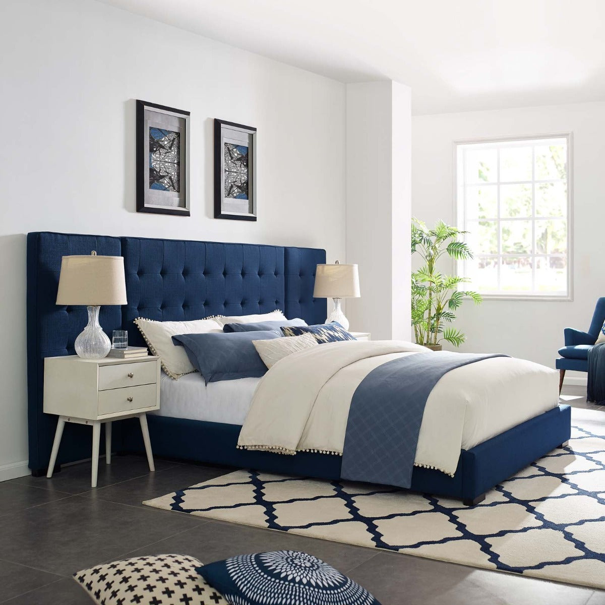 Modway Sierra Upholstered Fabric Platform Bed, Queen