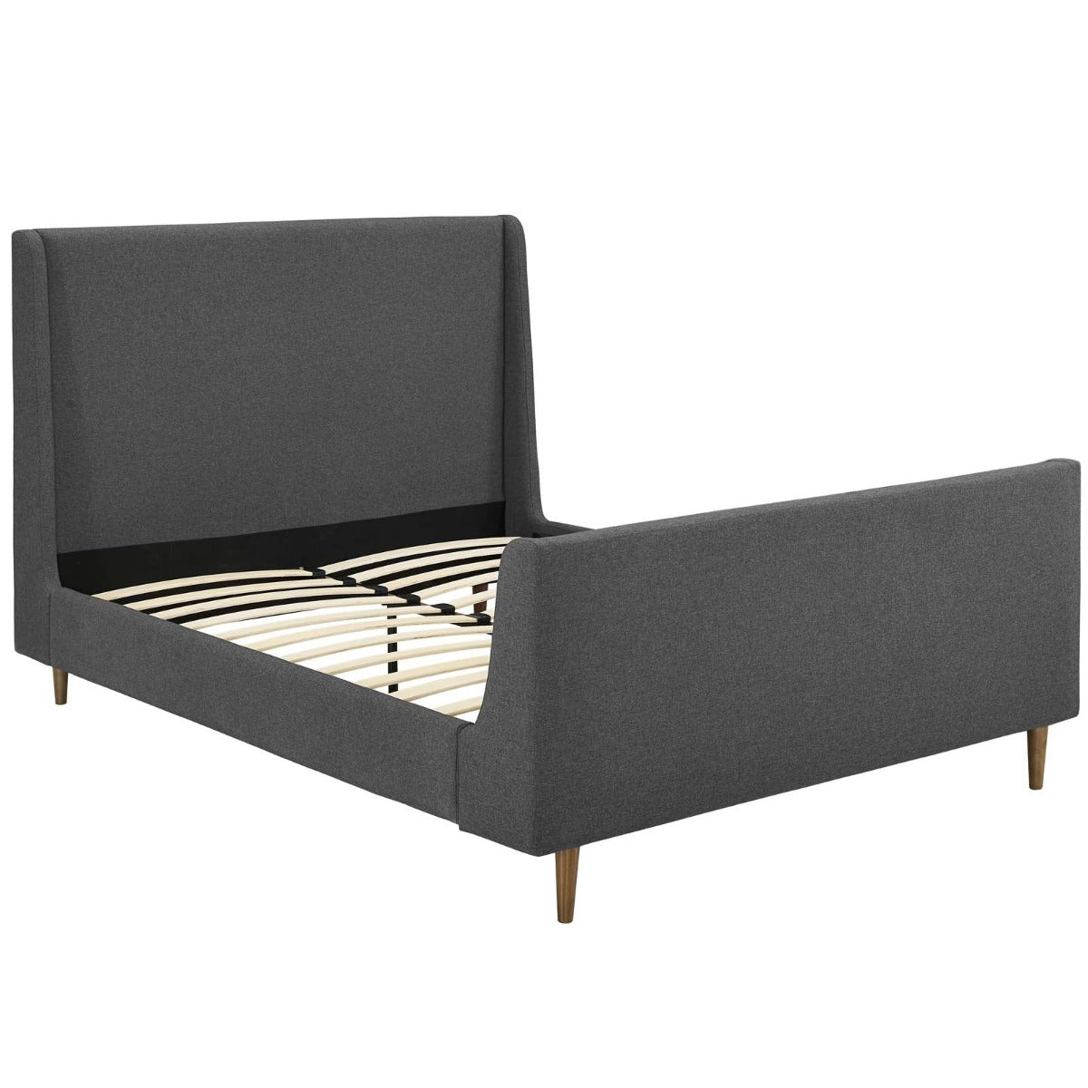 Modway Aubree Upholstered Fabric Sleigh Platform Bed, Queen