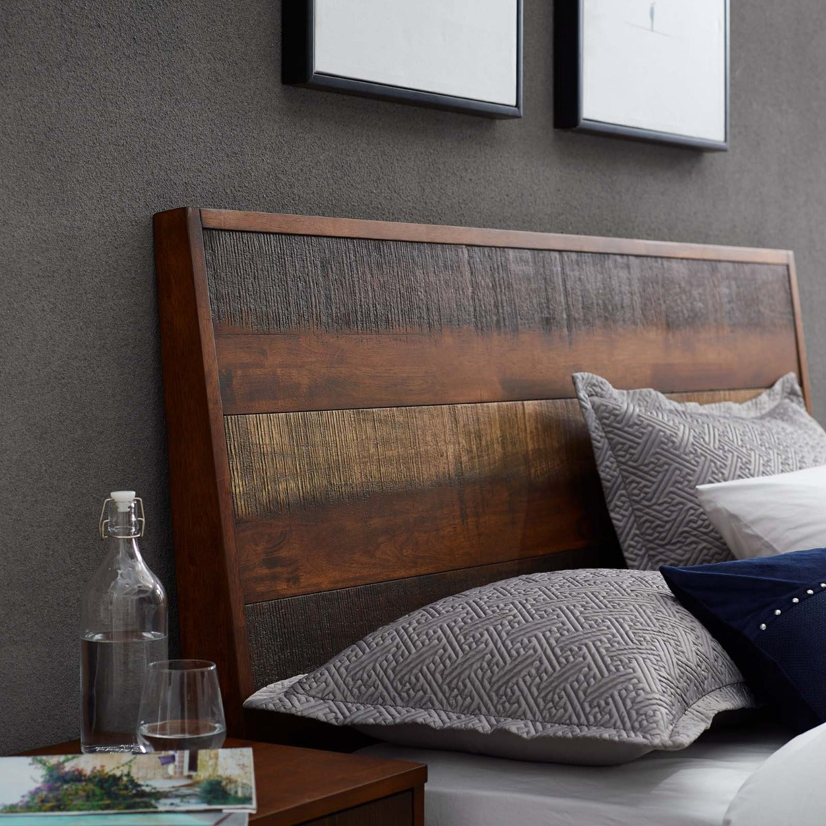 Modway Arwen Rustic Wood Bed, Queen