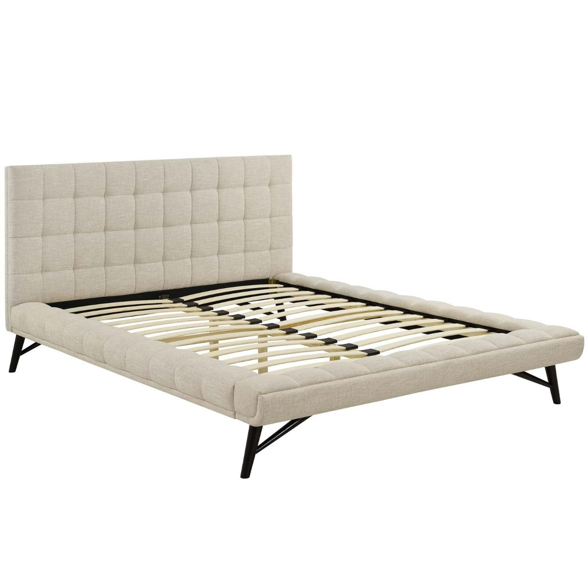 Modway Julia Biscuit Tufted Upholstered Fabric Platform Bed, Queen