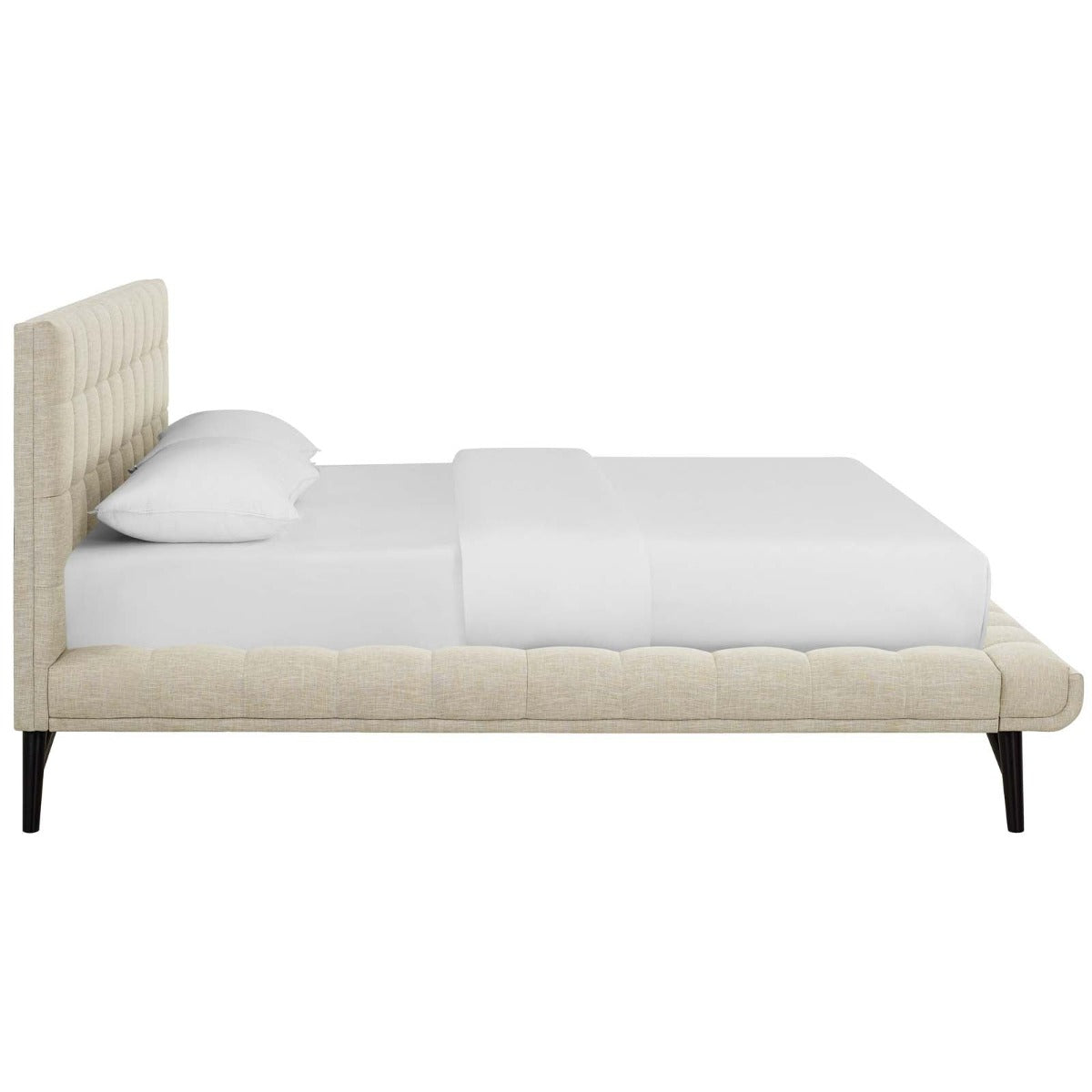 Modway Julia Biscuit Tufted Upholstered Fabric Platform Bed, Queen