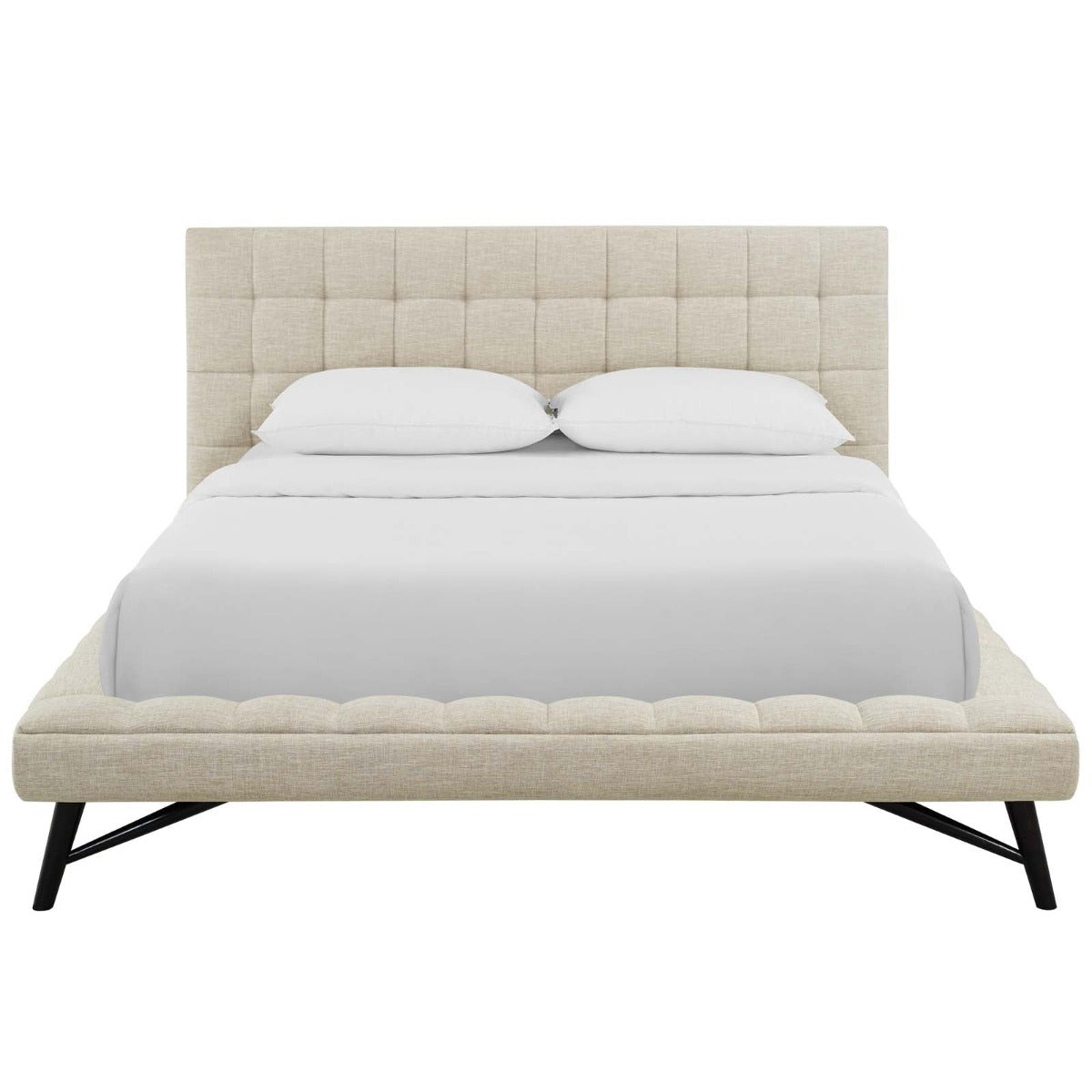 Modway Julia Biscuit Tufted Upholstered Fabric Platform Bed, Queen