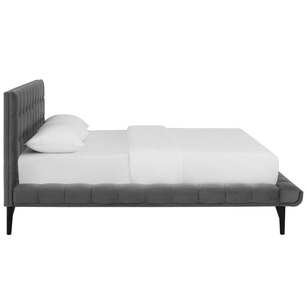 Modway Julia Biscuit Tufted Performance Velvet Platform Bed, Queen