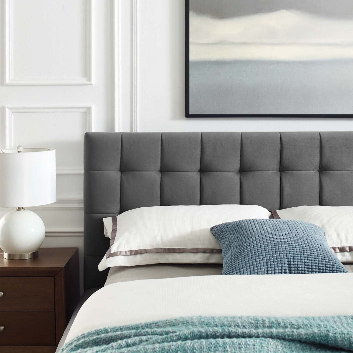 Modway Julia Biscuit Tufted Performance Velvet Platform Bed, Queen