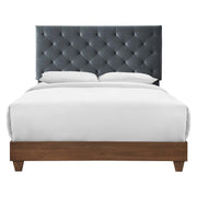 Modway Rhiannon Diamond Tufted Upholstered Performance Velvet Bed, Queen