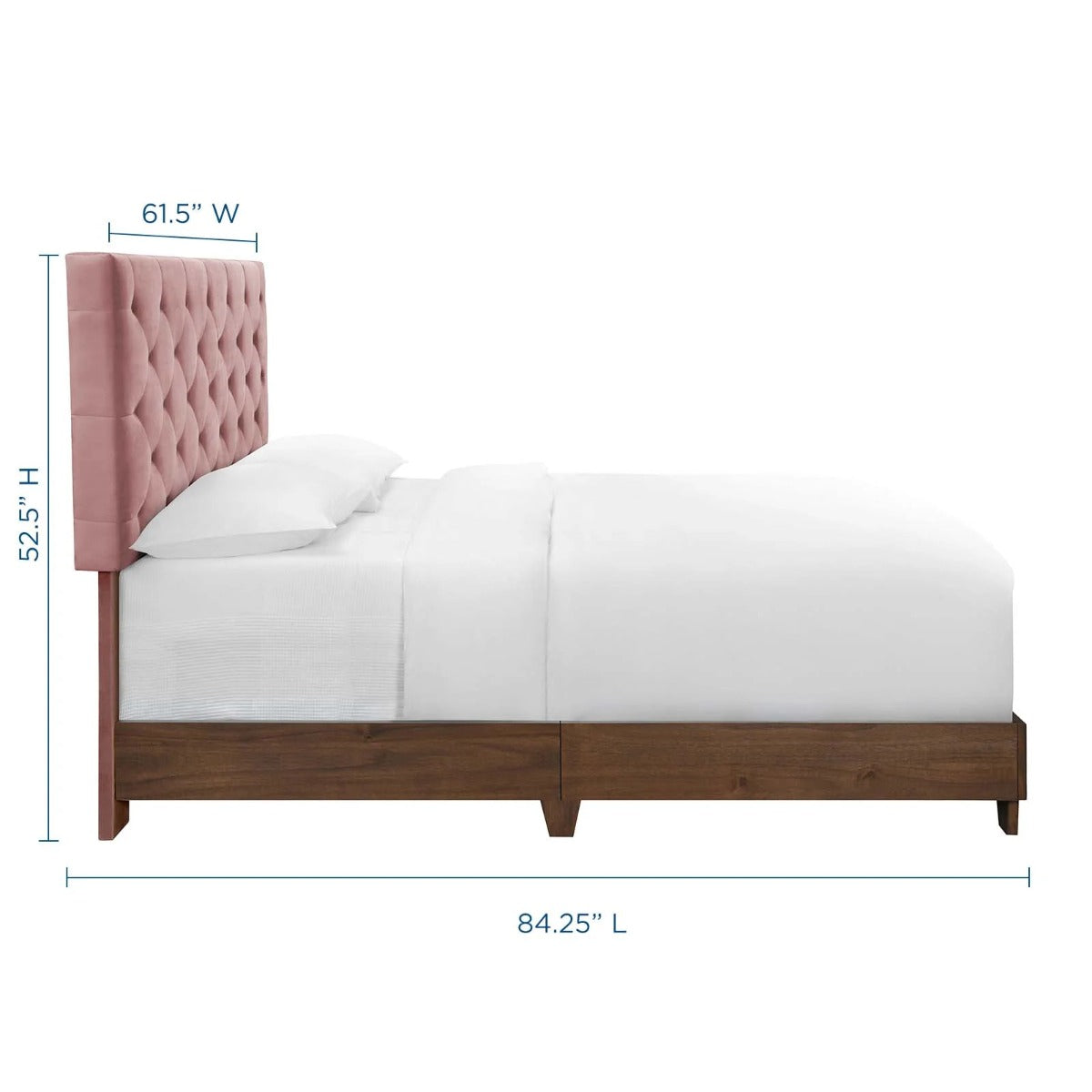 Modway Rhiannon Diamond Tufted Upholstered Performance Velvet Bed, Queen
