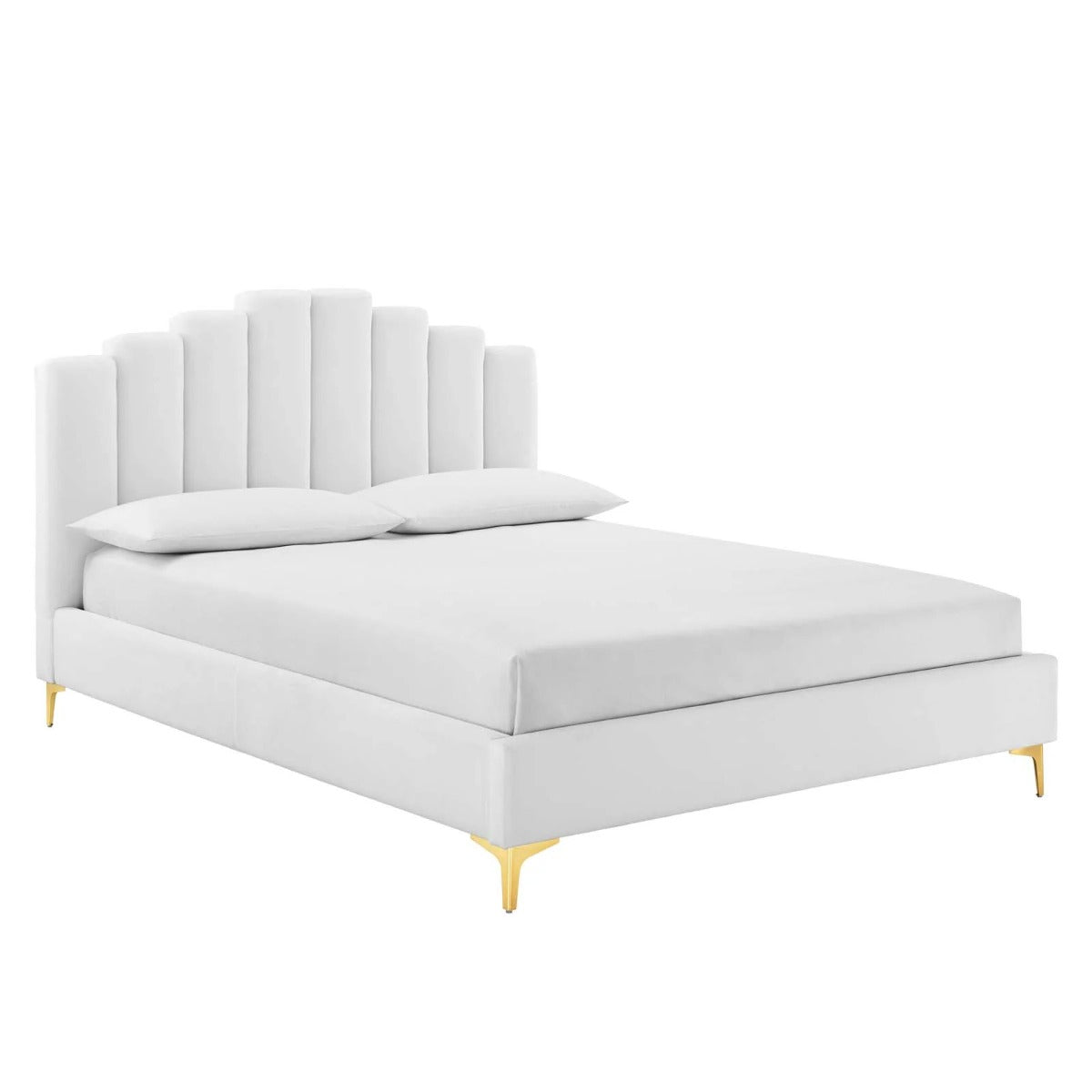 Modway Olivia Performance Velvet Platform Bed, Queen