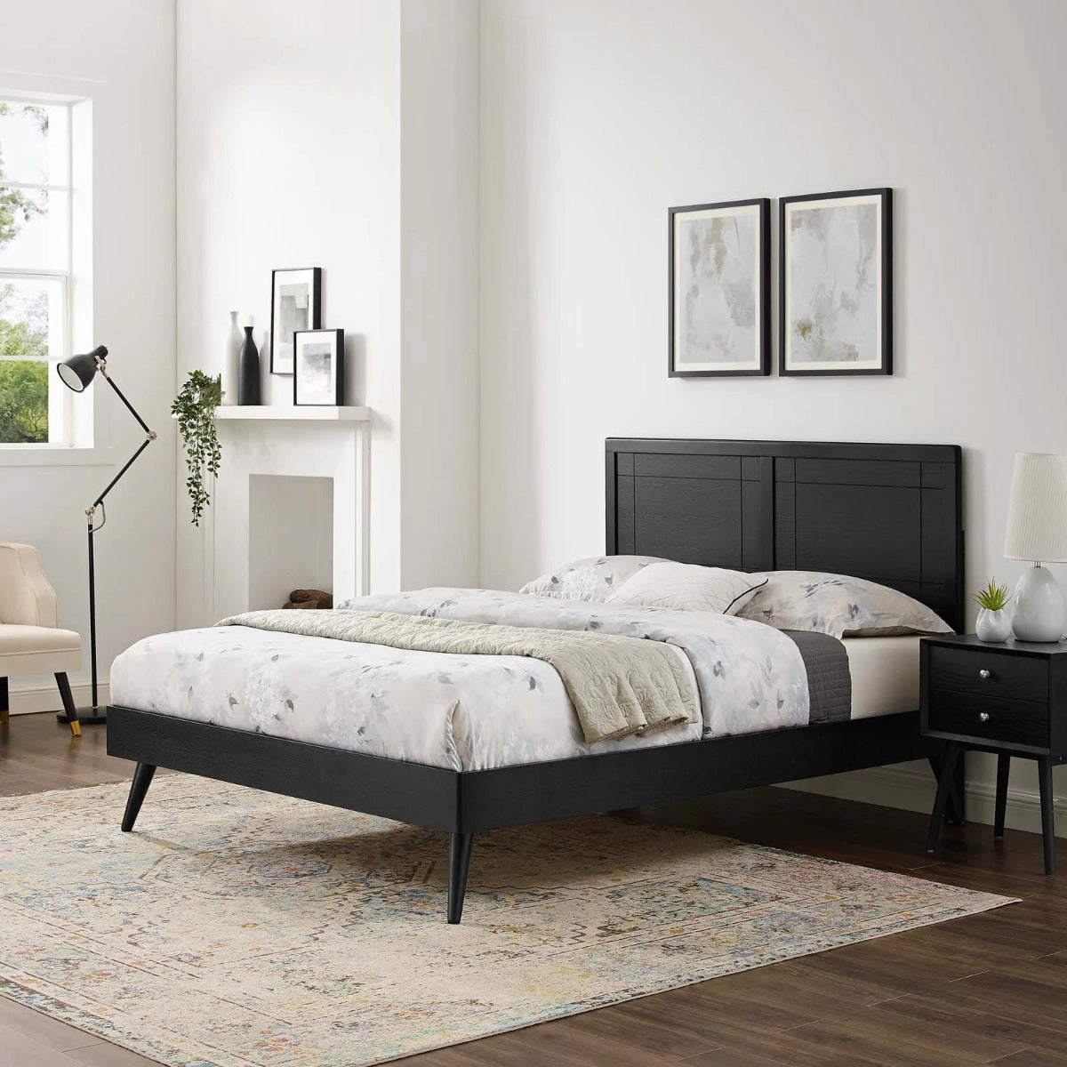 Modway Marlee Wood Platform Bed With Splayed Legs