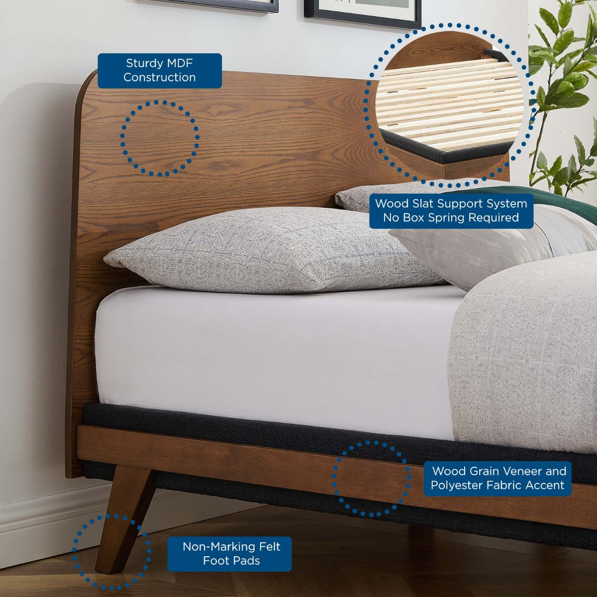 Modway Dylan Platform Bed, Queen Size