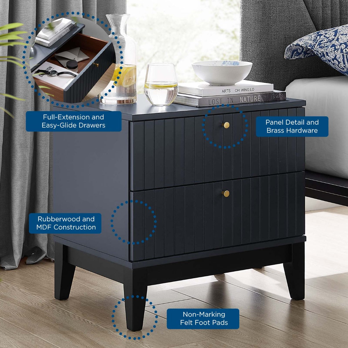 Modway Dakota 3 Piece Modern, Upholstered Bedroom Set