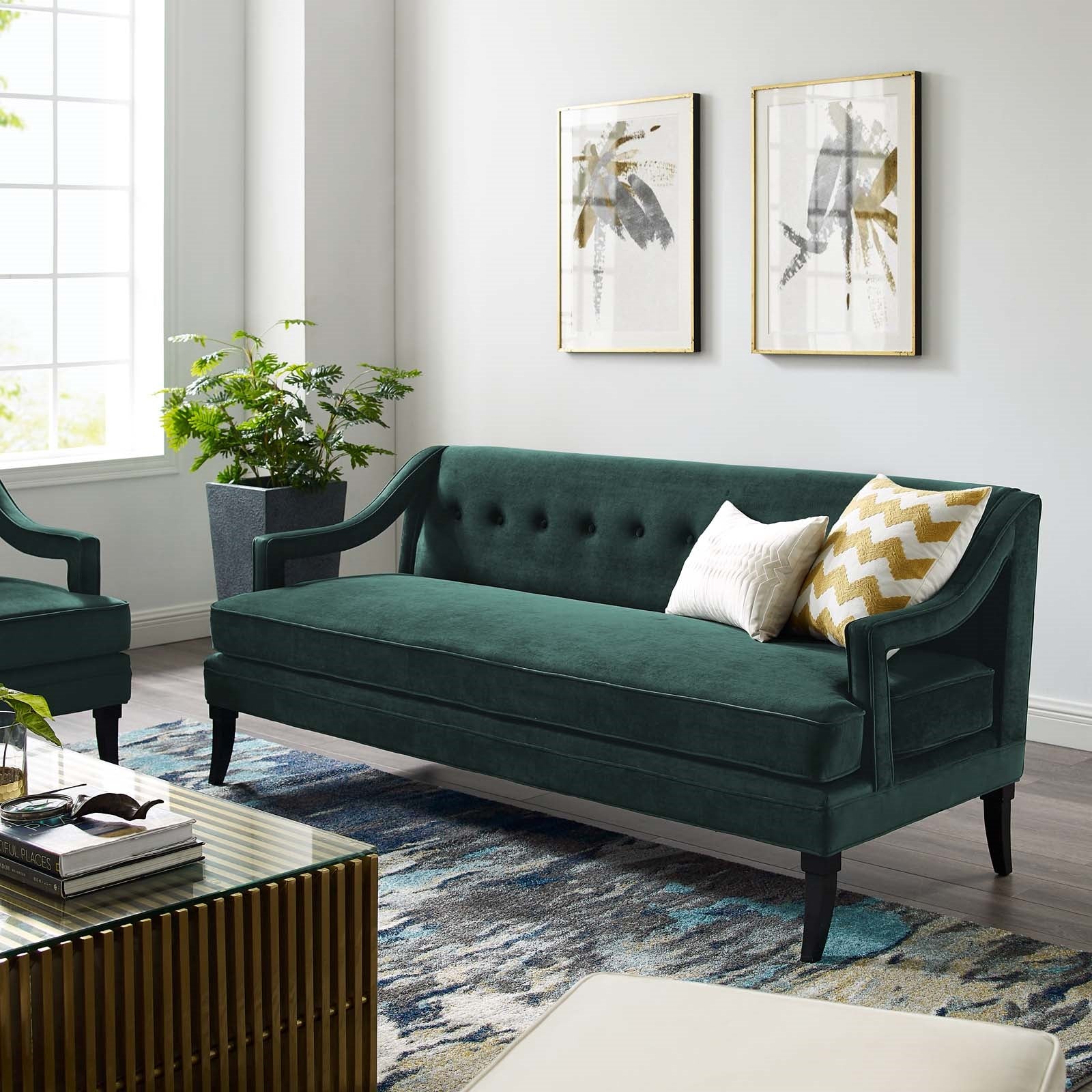 Modway Concur Button Tufted Performance Velvet Sofa