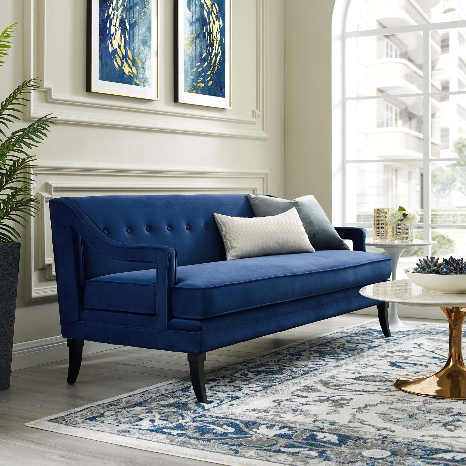 Modway Concur Button Tufted Performance Velvet Sofa