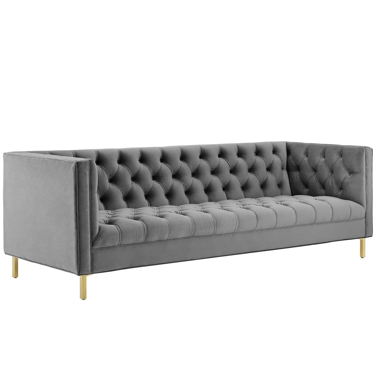 Modway Delight Tufted Button Performance Velvet Sofa