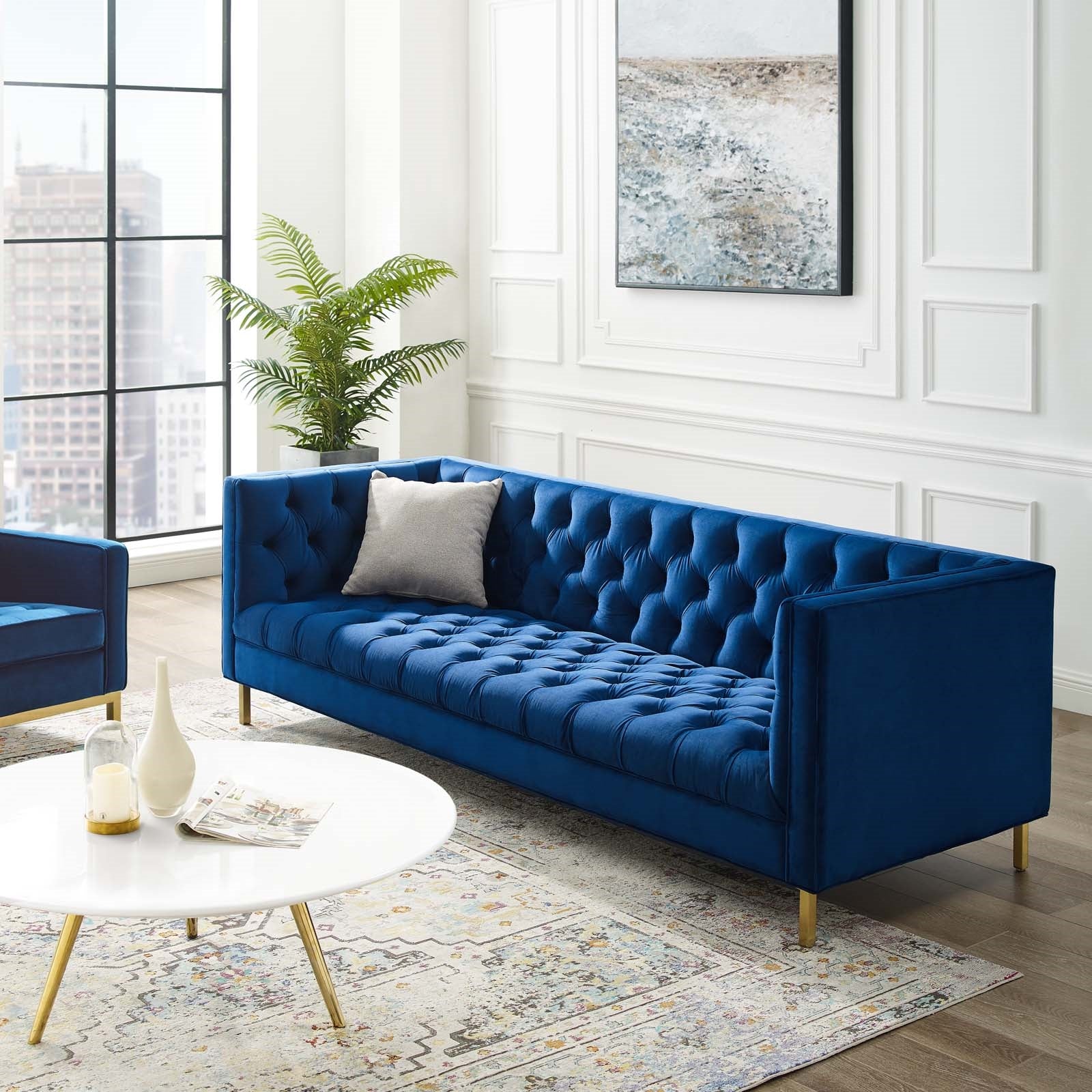 Modway Delight Tufted Button Performance Velvet Sofa