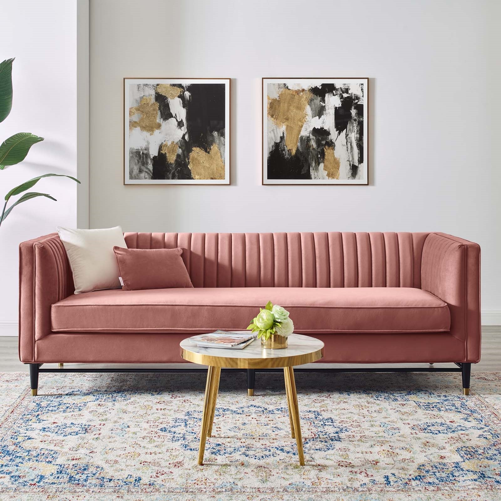 Modway Devote Channel Tufted Performance Velvet Sofa