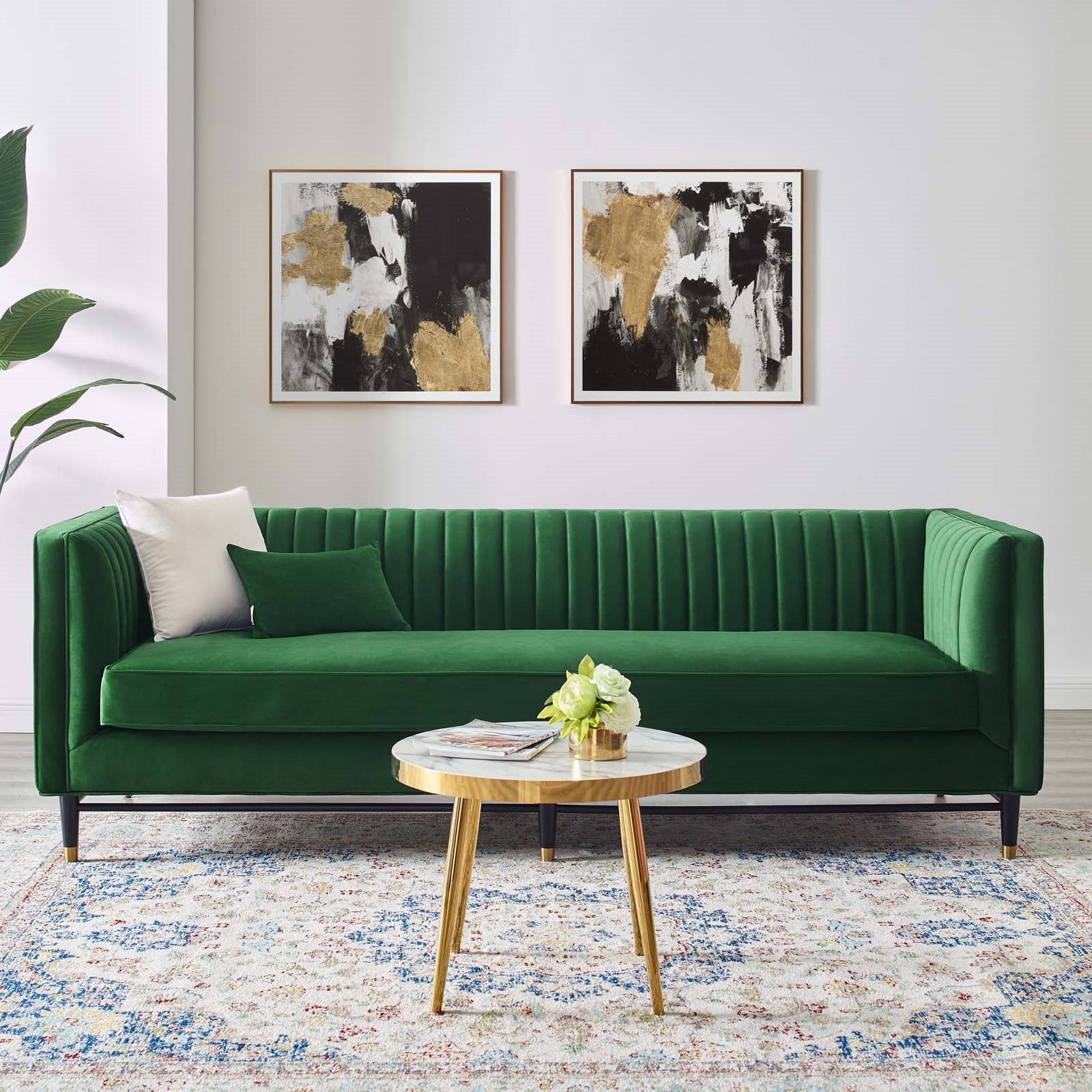 Modway Devote Channel Tufted Performance Velvet Sofa