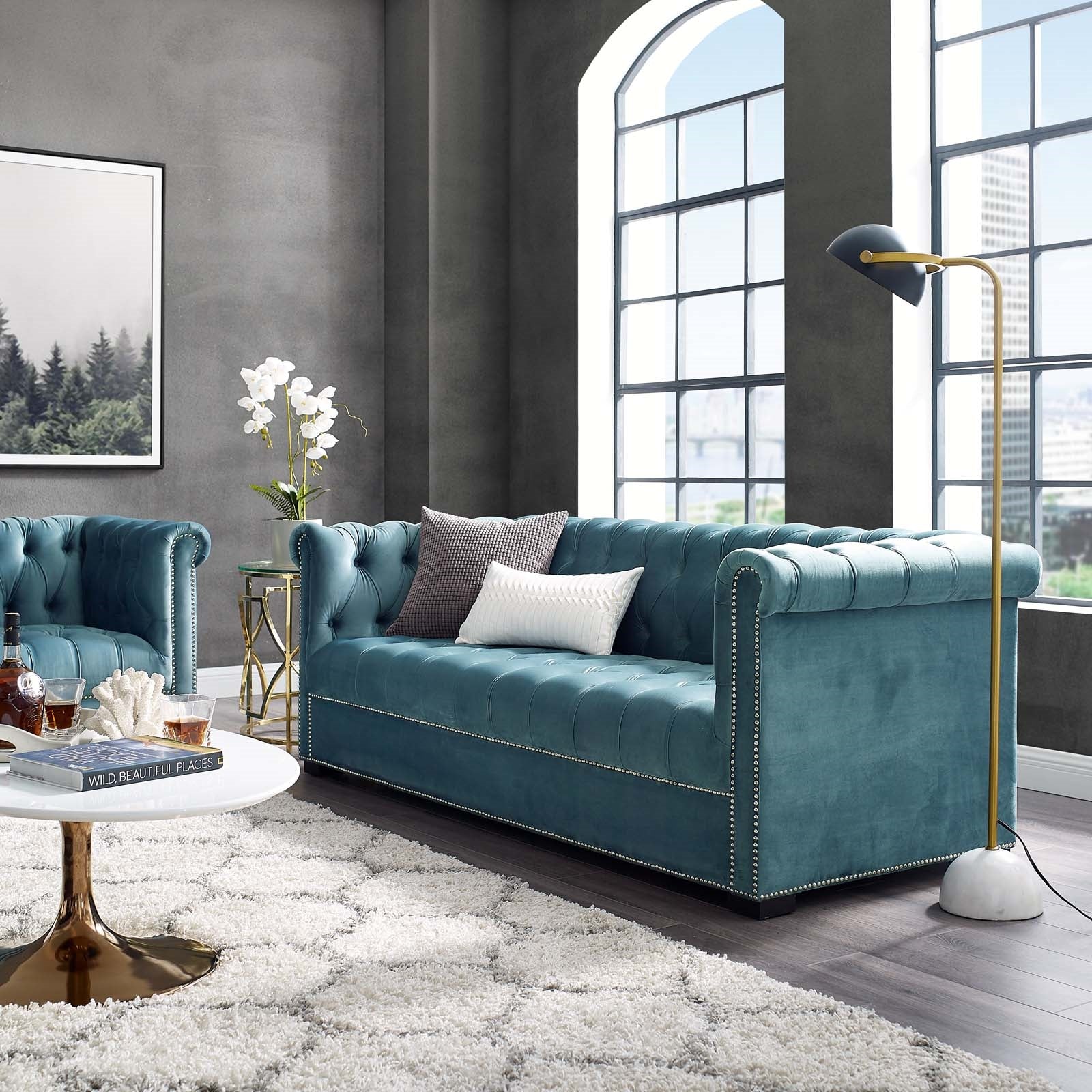 Modway Heritage Performance Velvet Sofa