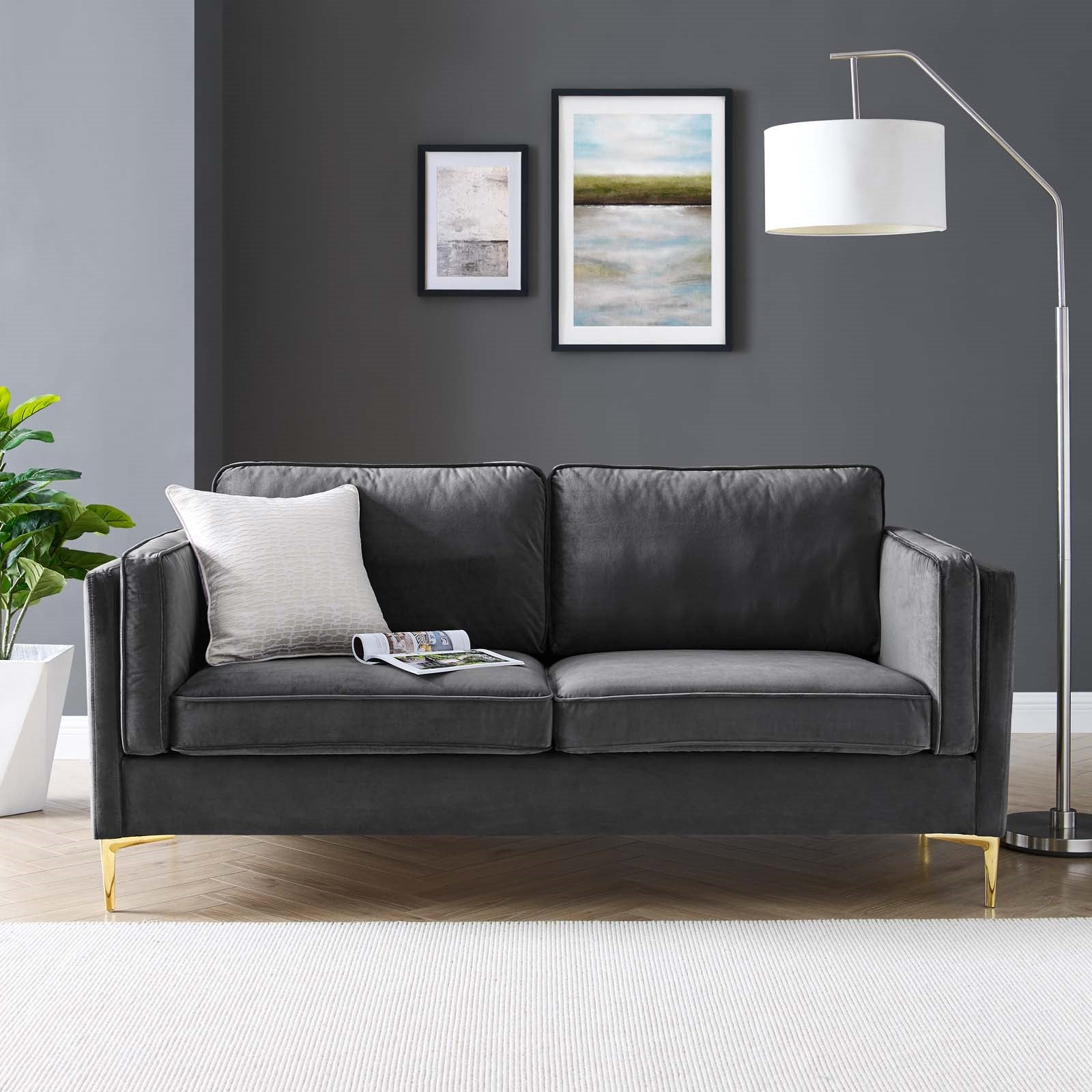 Modway Kaiya Performance Velvet Sofa