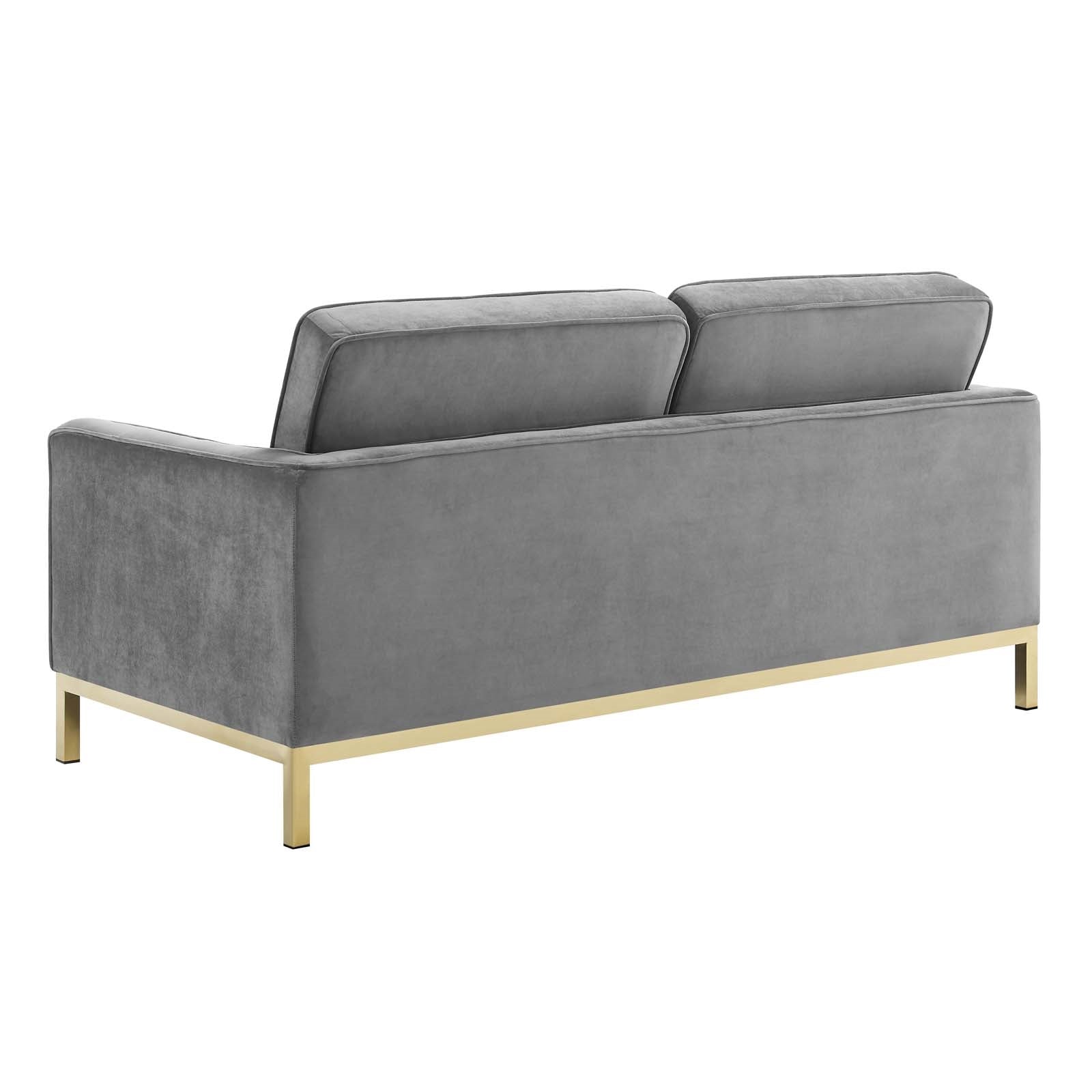 Modway Loft Gold Stainless Steel Leg Performance Velvet Loveseat