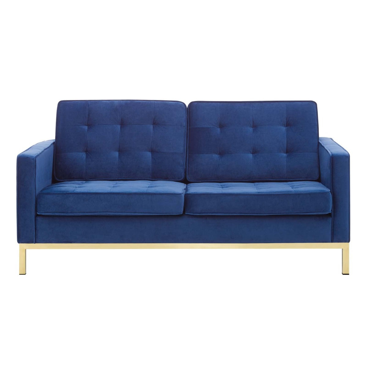 Modway Loft Gold Stainless Steel Leg Performance Velvet Loveseat