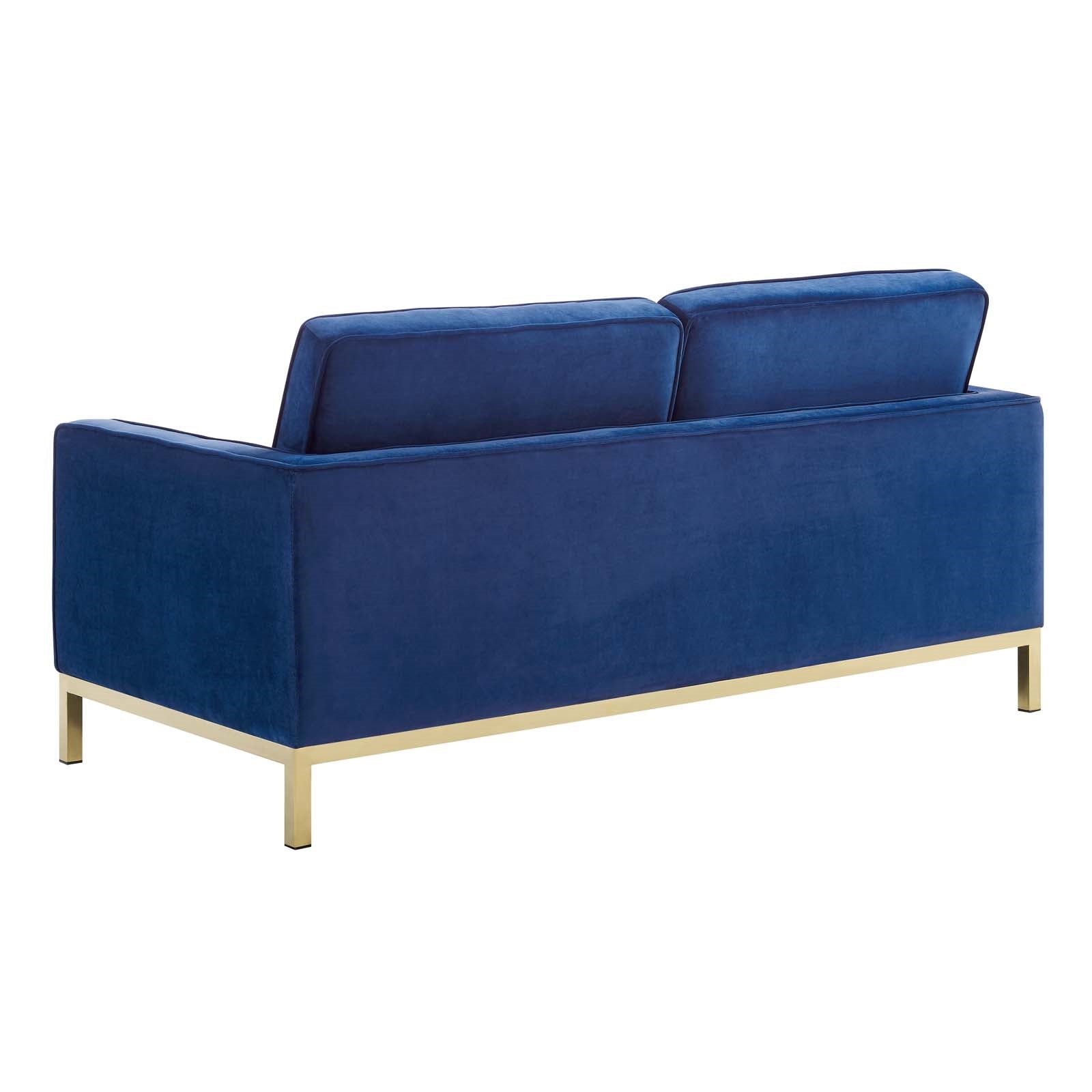 Modway Loft Gold Stainless Steel Leg Performance Velvet Loveseat