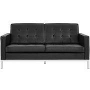 Modway Loft Leather Loveseat in Black