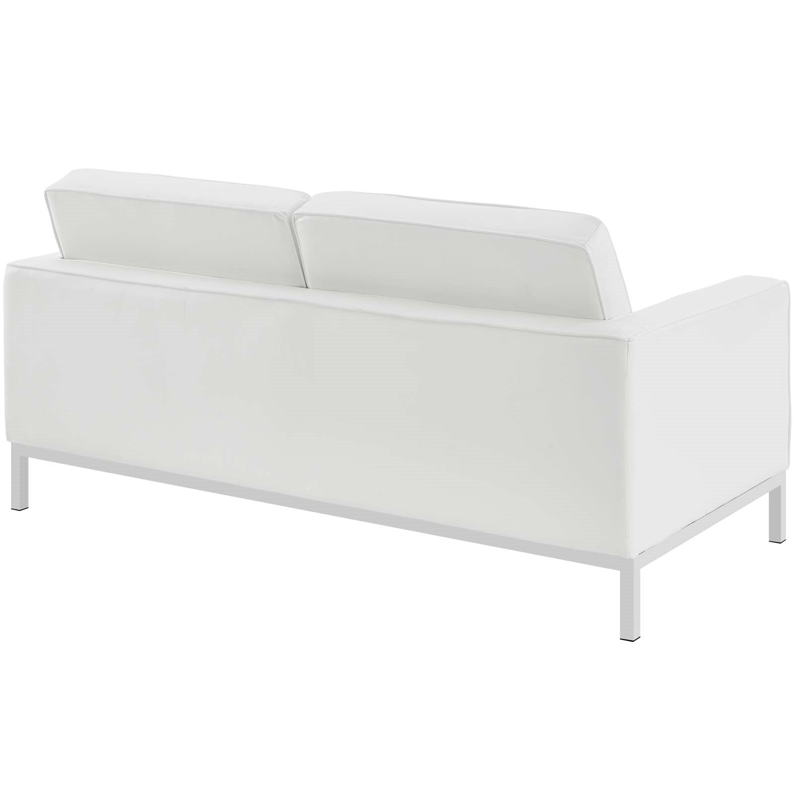 Modway Loft Leather Loveseat in Black