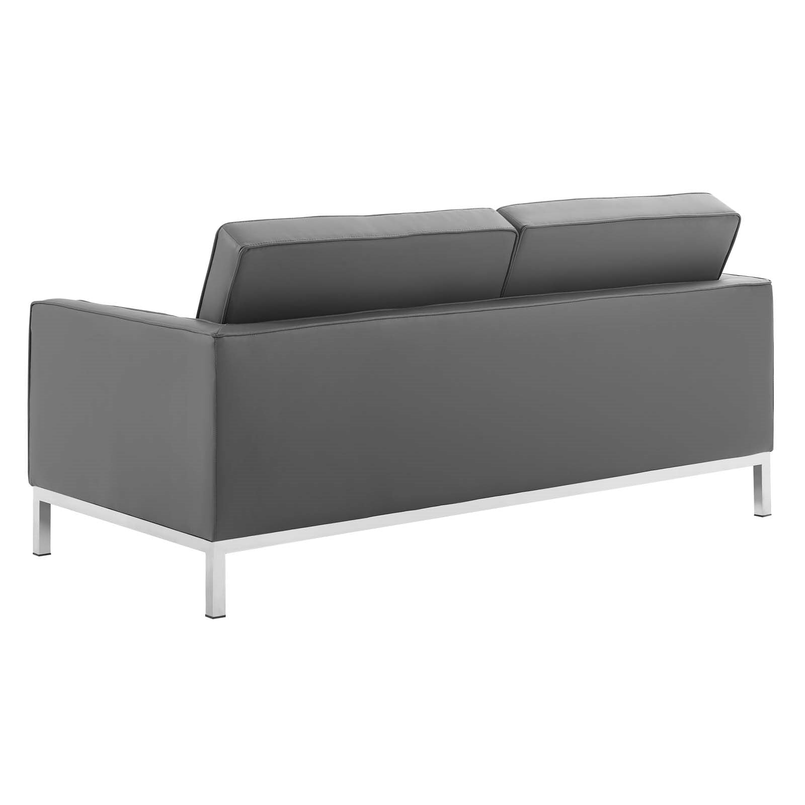 Modway Loft Tufted Upholstered Faux Leather Loveseat