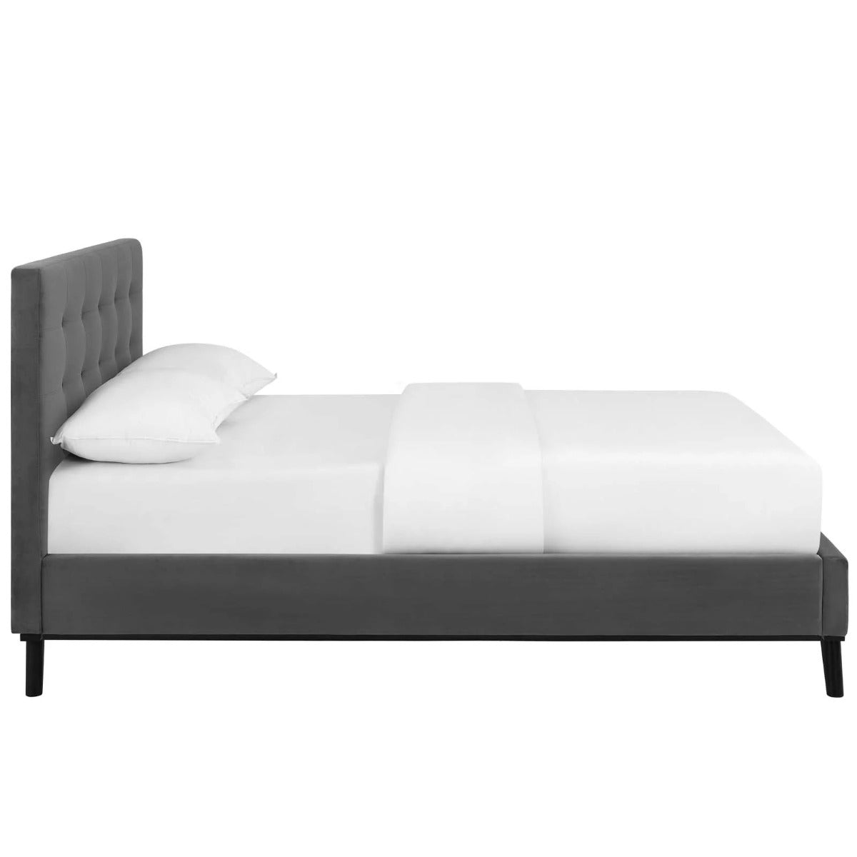 Modway McKenzie Biscuit Tufted Performance Velvet Platform Bed, Queen