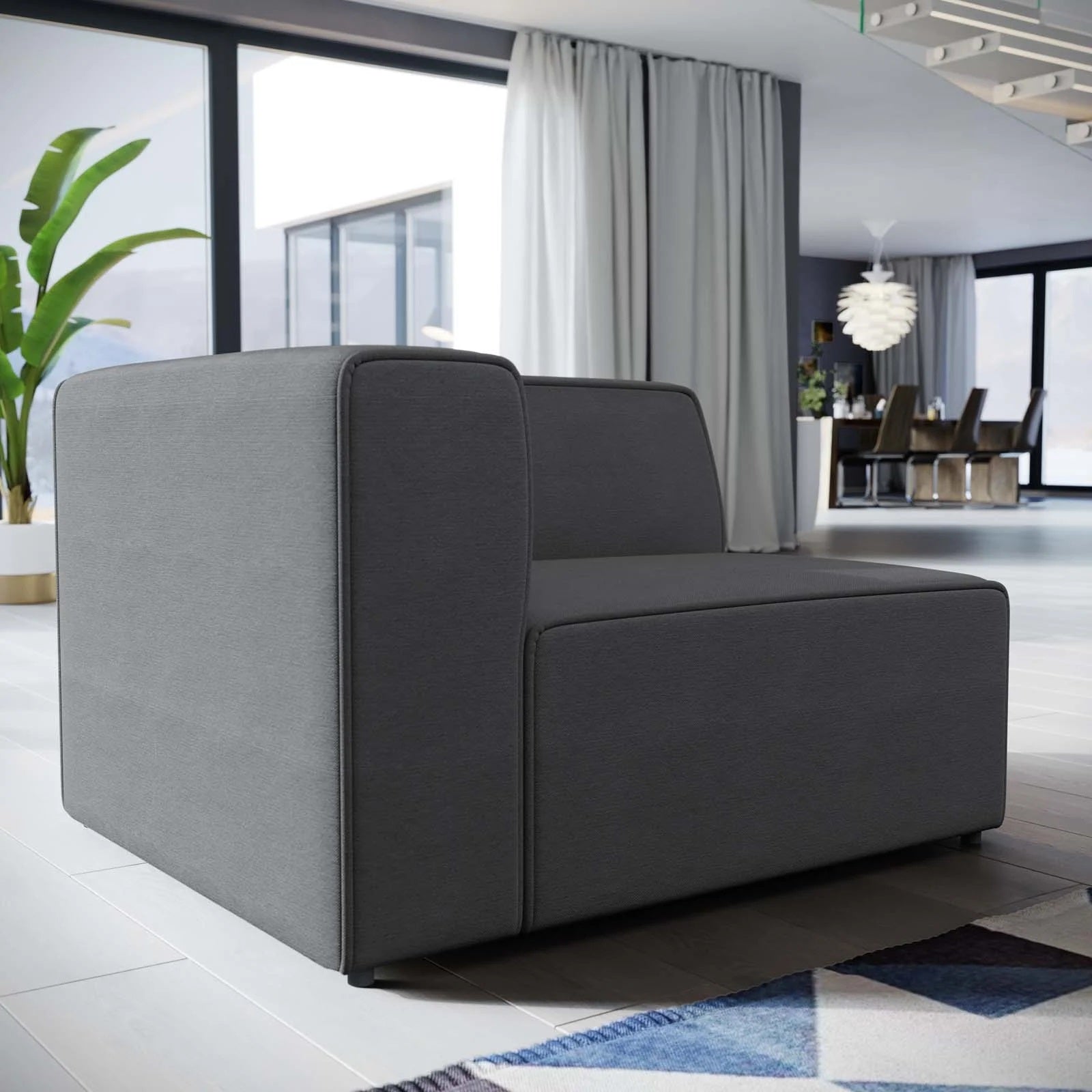 Modway Mingle Fabric Left-Facing Sofa