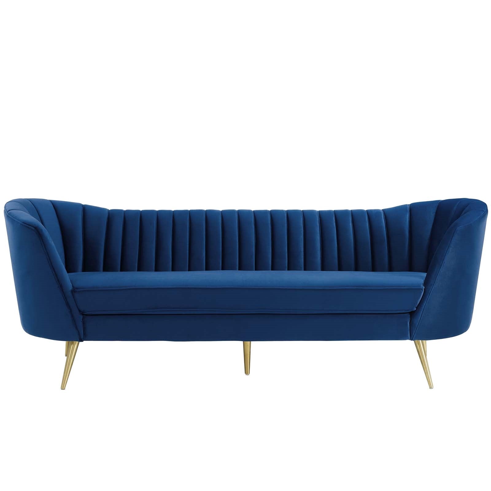 Modway Opportunity Vertical Channel Tufted Curved Performance Velvet Sofa