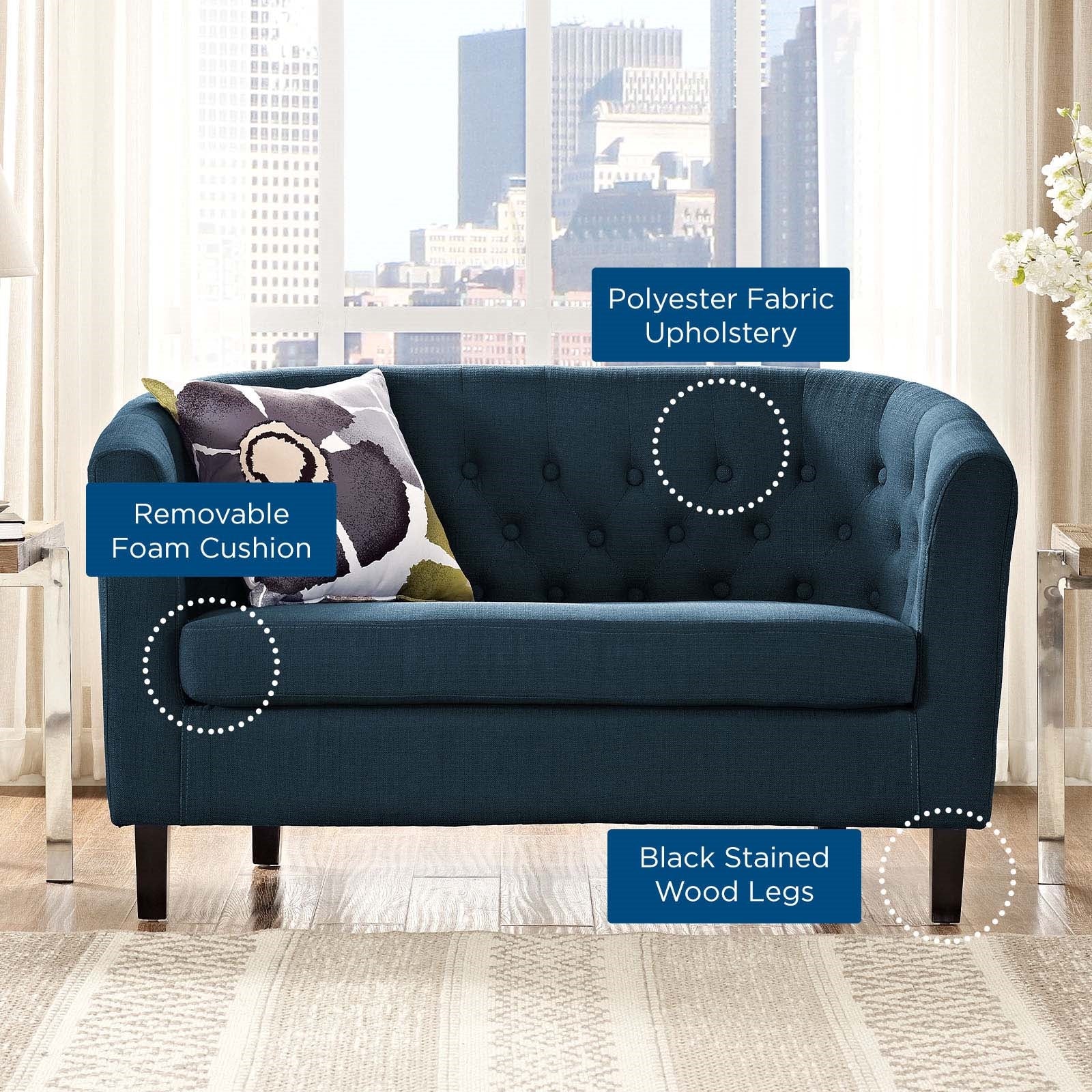 Modway Prospect Upholstered Fabric Loveseat