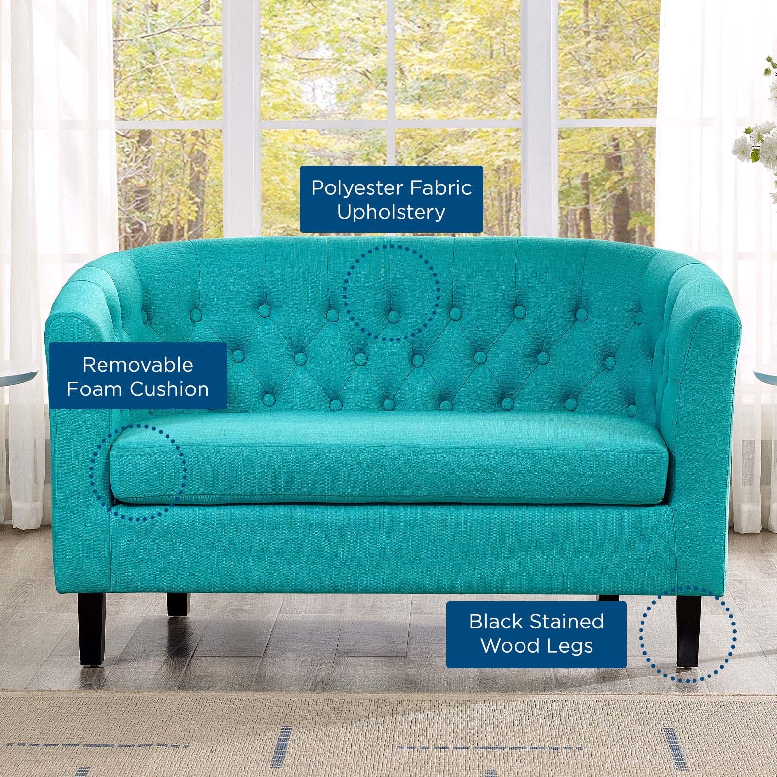 Modway Prospect Upholstered Fabric Loveseat