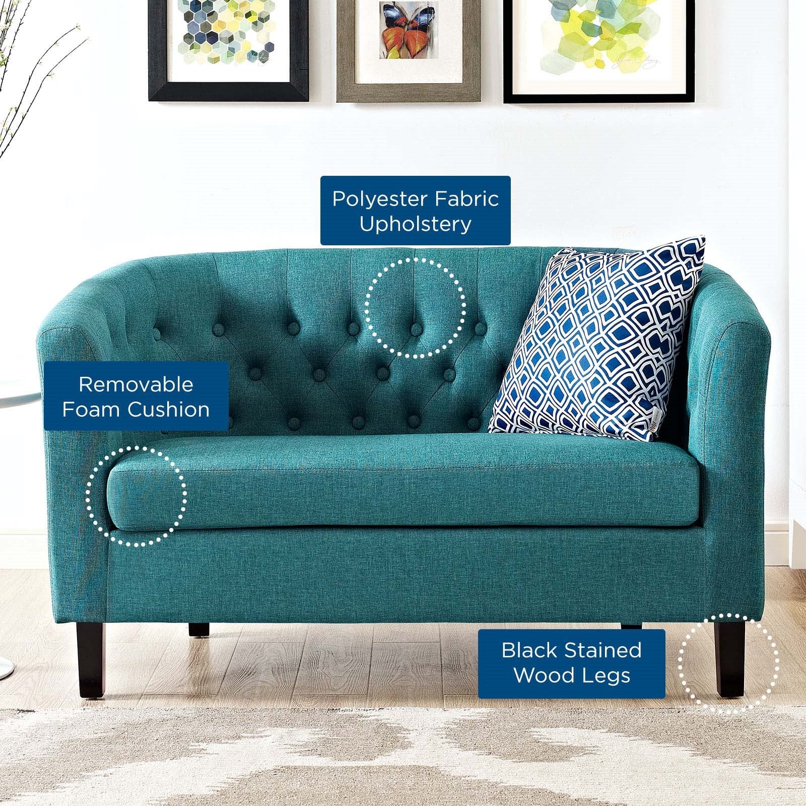 Modway Prospect Upholstered Fabric Loveseat