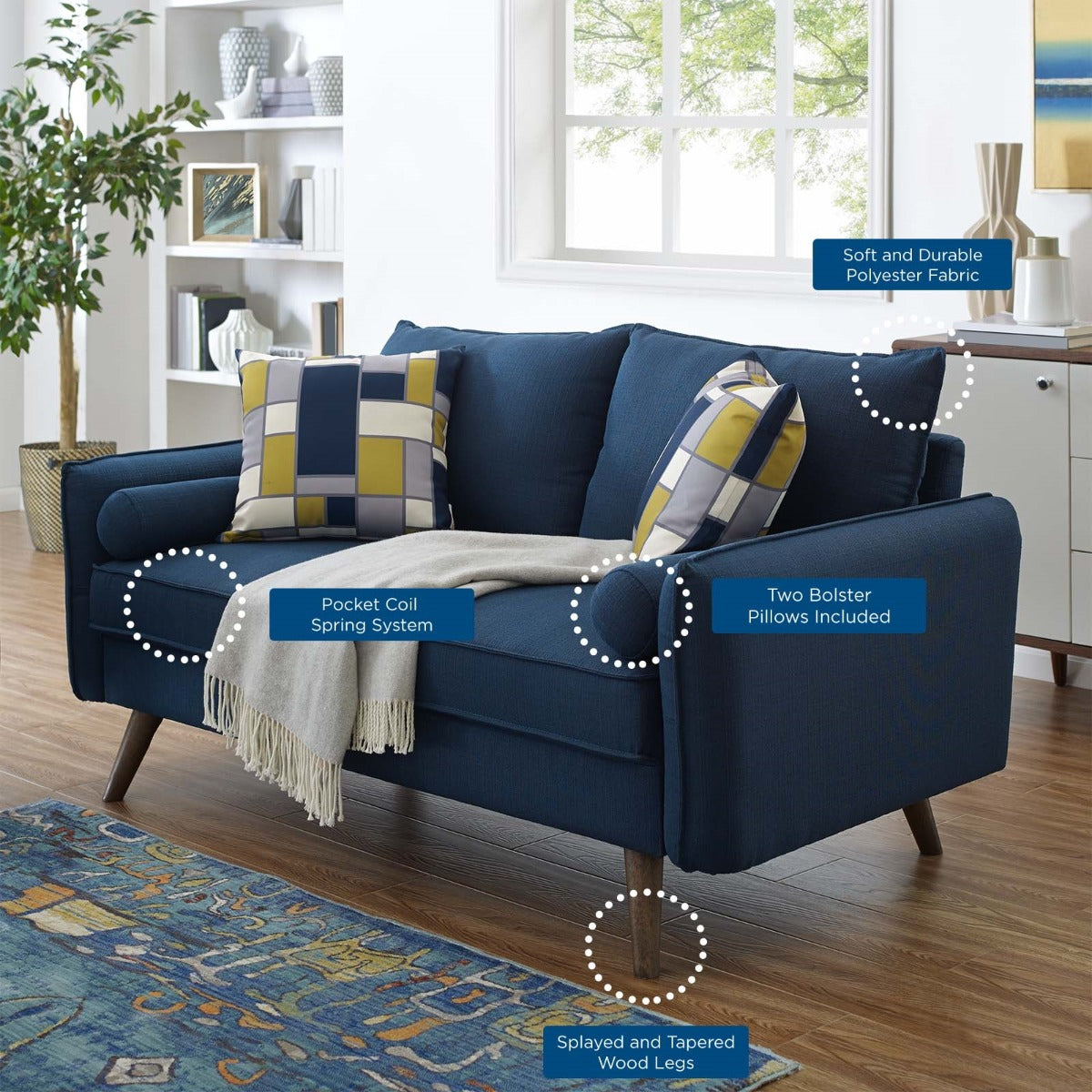 Modway Revive Upholstered Fabric Loveseat