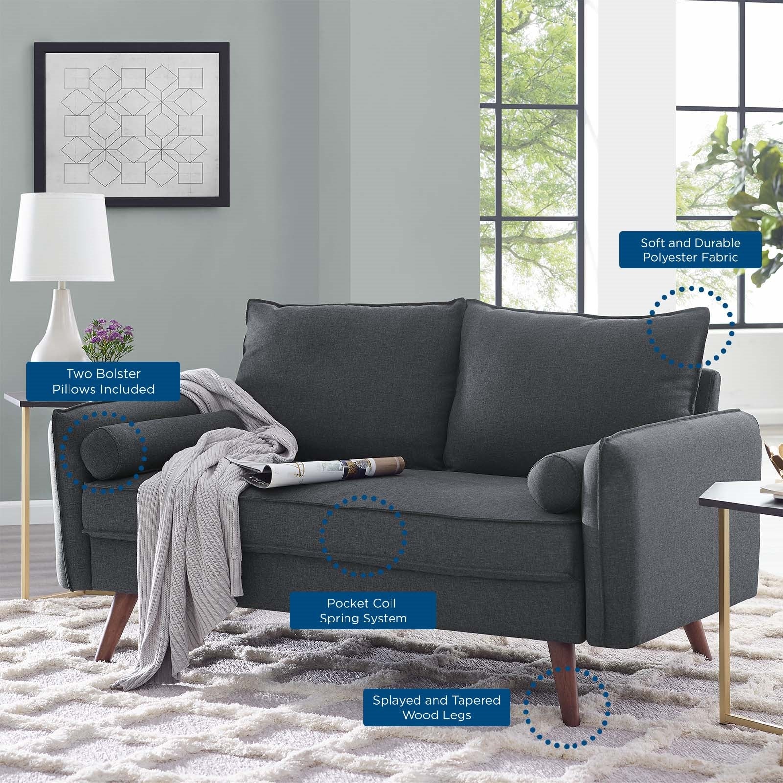 Modway Revive Upholstered Fabric Loveseat