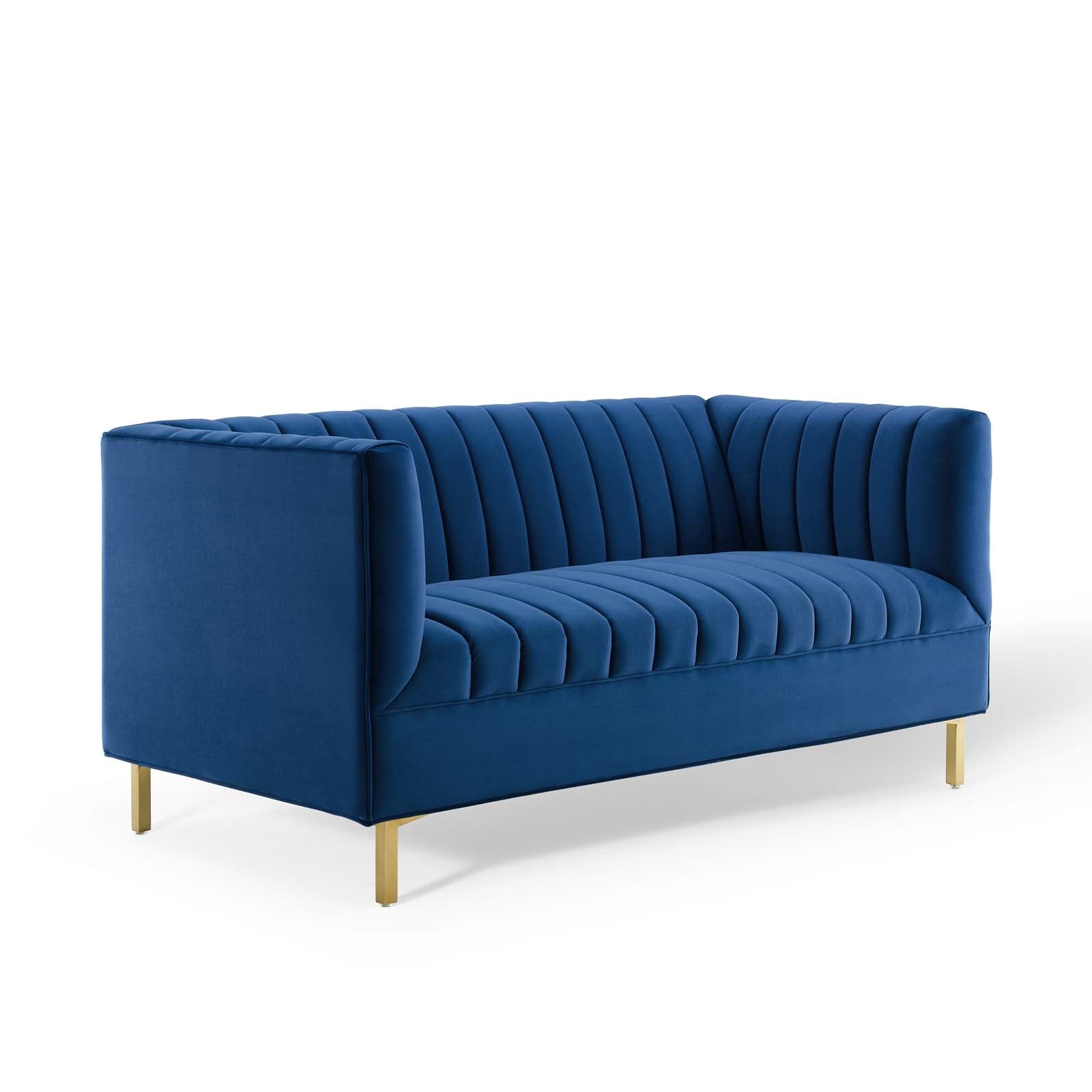 Modway Shift Channel Tufted Performance Velvet Loveseat