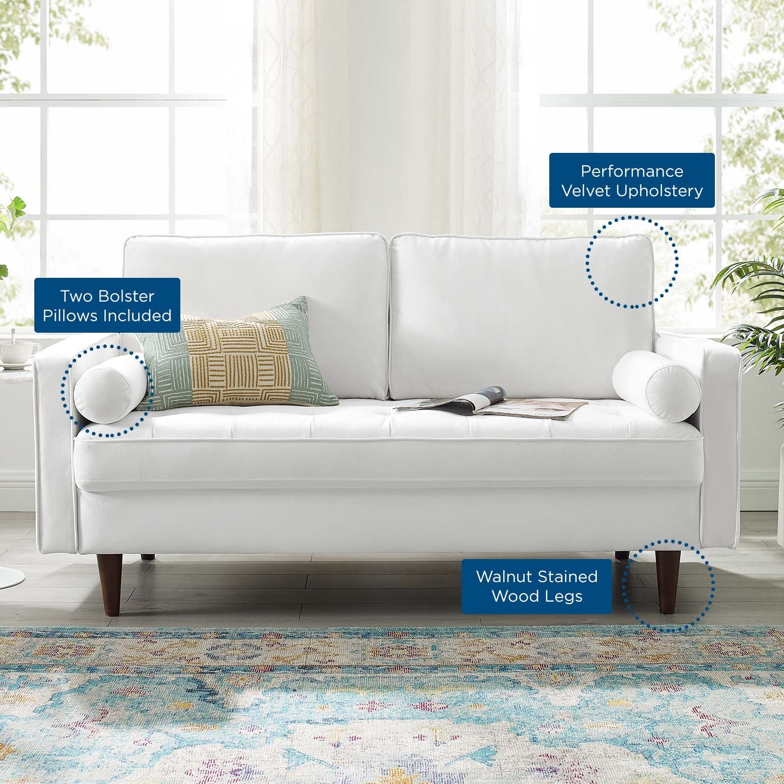 Modway Valour Performance Velvet Loveseat